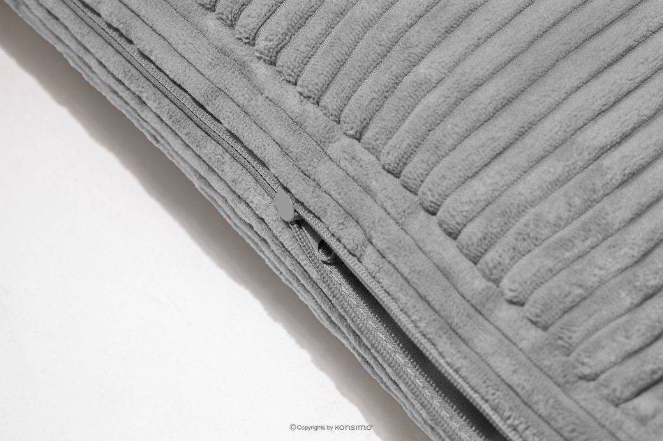 ROTI Boxspringbett mit Rückenlehne aus Kordstoff 90 cm hellgrau hellgrau - Foto 10