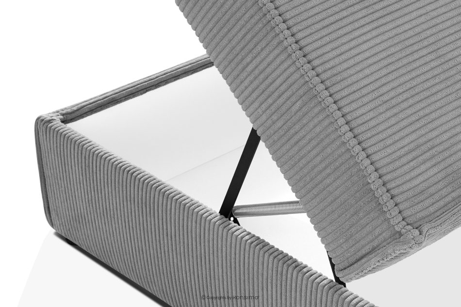 ROTI Boxspringbett mit Rückenlehne aus Kordstoff 90 cm hellgrau hellgrau - Foto 11