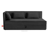 Boxspringbett mit Rückenlehne aus Kordstoff 90 cm dunkelgrau