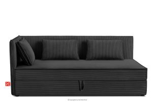 ROTI, https://konsimo.de/kollektion/roti/ Boxspringbett mit Rückenlehne aus Kordstoff 90 cm dunkelgrau dunkelgrau - Foto