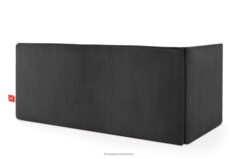 ROTI Boxspringbett mit Rückenlehne aus Kordstoff 90 cm dunkelgrau dunkelgrau - Foto 3