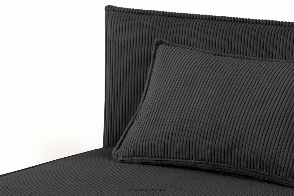 ROTI Boxspringbett mit Rückenlehne aus Kordstoff 90 cm dunkelgrau dunkelgrau - Foto 5