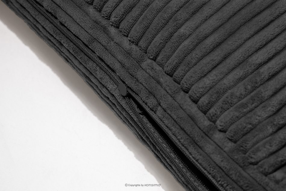 ROTI Boxspringbett mit Rückenlehne aus Kordstoff 90 cm dunkelgrau dunkelgrau - Foto 10