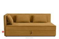 Boxspringbett mit Rückenlehne aus Kordstoff 90 cm gelb