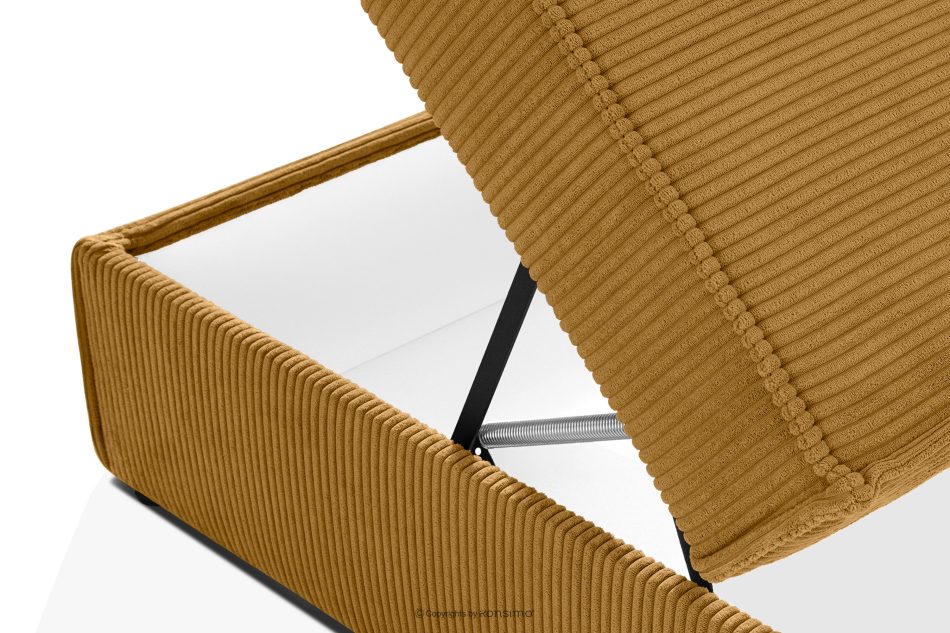 ROTI Boxspringbett mit Rückenlehne aus Kordstoff 90 cm gelb gelb - Foto 11