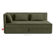 Boxspringbett mit Rückenlehne aus Kordstoff 90 cm olivgrün