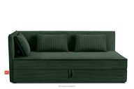 Boxspringbett 90 cm für Jugendliche mit Rückenlehne aus dunkelgrünem Kordstoff