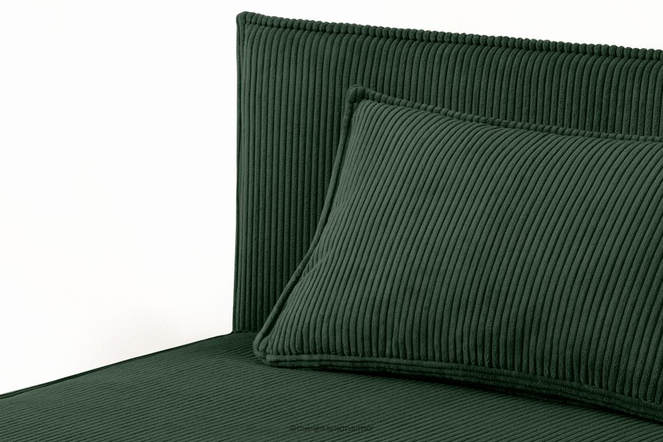 ROTI Boxspringbett 90 cm für Jugendliche mit Rückenlehne aus dunkelgrünem Kordstoff dunkelgrün - Foto 5