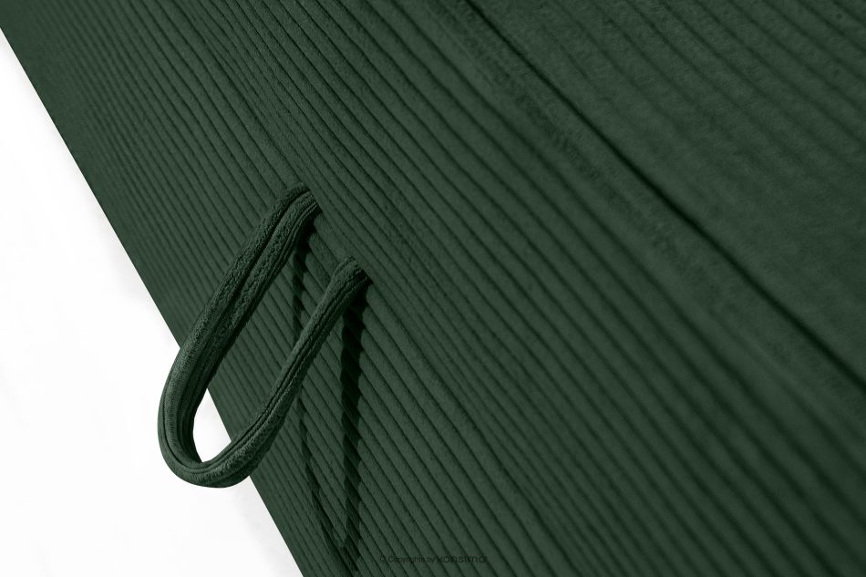 ROTI Boxspringbett 90 cm für Jugendliche mit Rückenlehne aus dunkelgrünem Kordstoff dunkelgrün - Foto 8