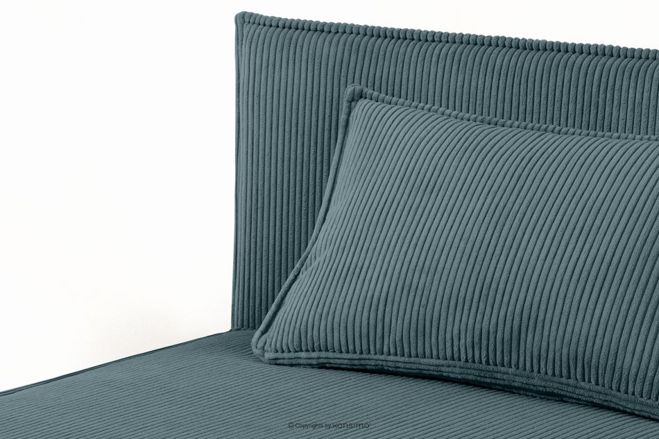 ROTI Boxspringbett 90 cm für Jugendliche mit Rückenlehne aus blauem Kordstoff blau - Foto 5