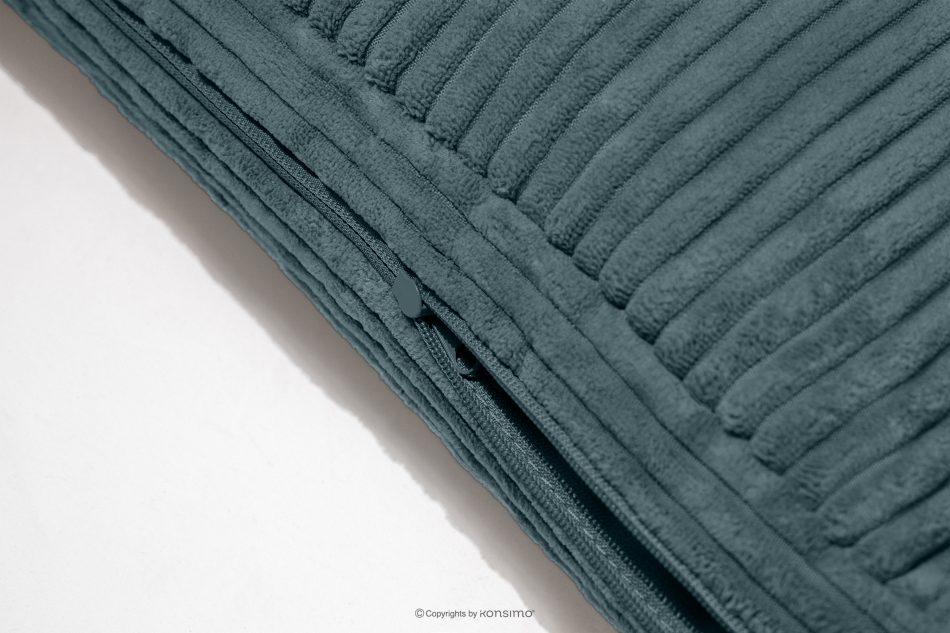 ROTI Boxspringbett 90 cm für Jugendliche mit Rückenlehne aus blauem Kordstoff blau - Foto 10
