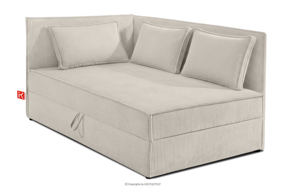 ROTI Boxspringbett 90 cm für Jugendliche mit Rückenlehne aus cremefarbenem Kordstoff cremefarben - Foto 2