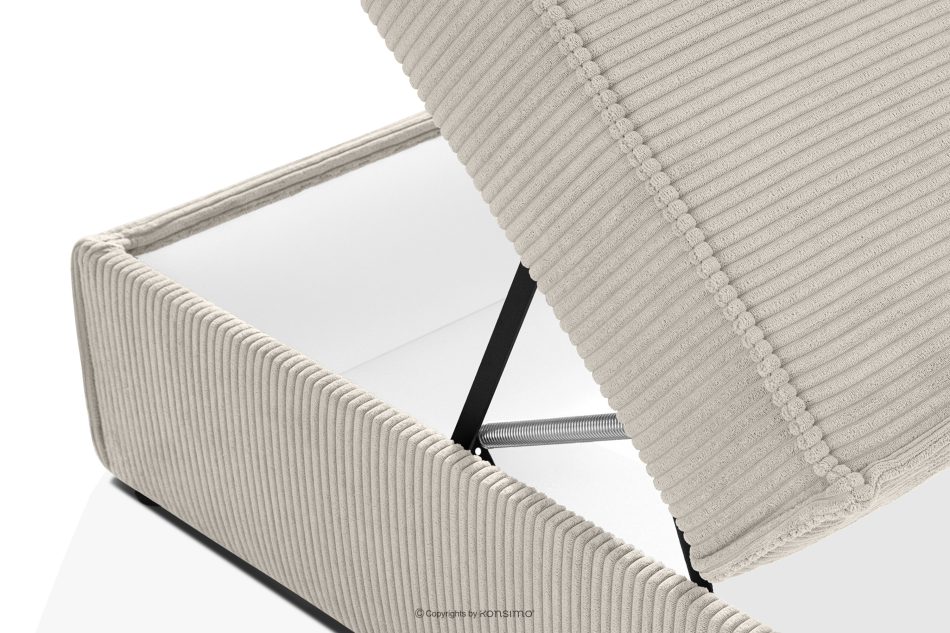 ROTI Boxspringbett 90 cm für Jugendliche mit Rückenlehne aus cremefarbenem Kordstoff cremefarben - Foto 11