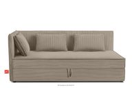 Boxspringbett 90 cm für Jugendliche mit Rückenlehne aus beigem Kordstoff