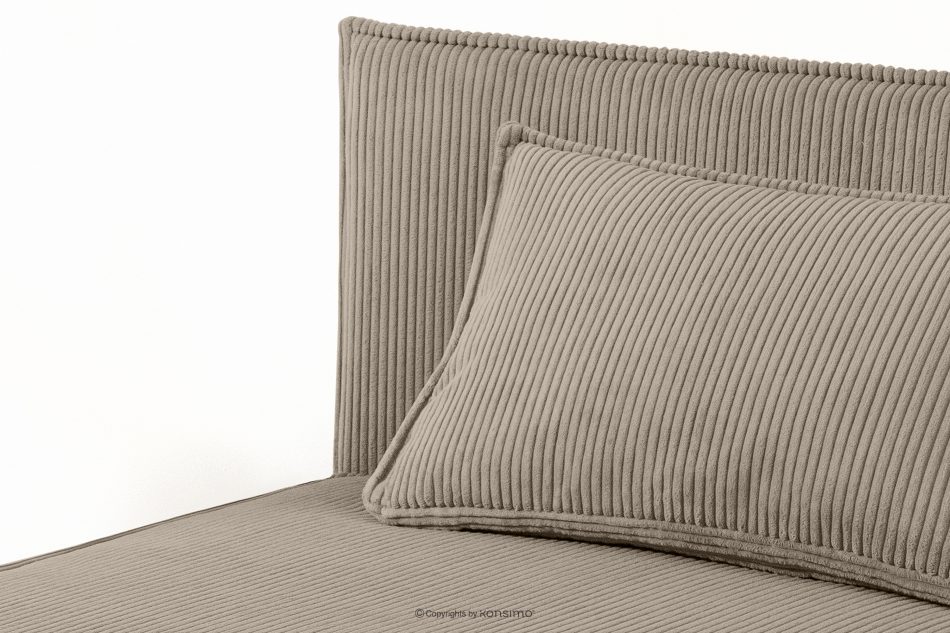 ROTI Boxspringbett 90 cm für Jugendliche mit Rückenlehne aus beigem Kordstoff beige - Foto 5