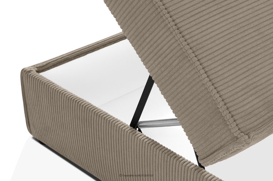 ROTI Boxspringbett 90 cm für Jugendliche mit Rückenlehne aus beigem Kordstoff beige - Foto 11