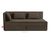 Boxspringbett 90 cm für Jugendliche mit Rückenlehne aus braunem Kordstoff