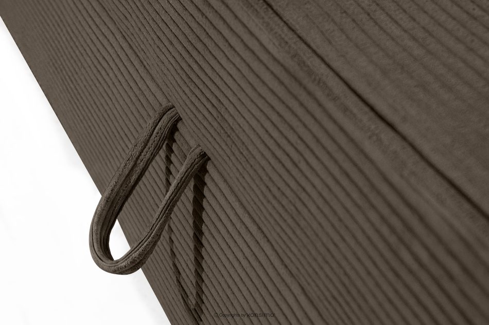 ROTI Boxspringbett 90 cm für Jugendliche mit Rückenlehne aus braunem Kordstoff braun - Foto 8