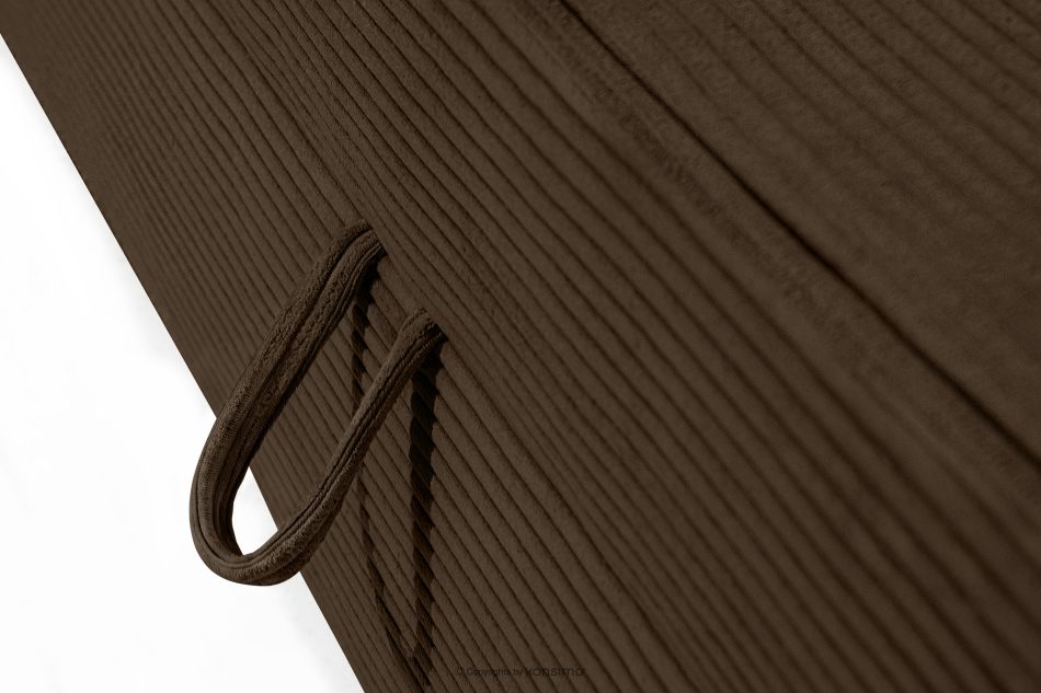 ROTI Boxspringbett 90 cm mit Rückenlehne aus dunkelbraunem Kordstoff dunkelbraun - Foto 8