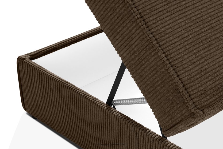 ROTI Boxspringbett 90 cm mit Rückenlehne aus dunkelbraunem Kordstoff dunkelbraun - Foto 11