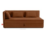 Boxspringbett 90 cm mit Rückenlehne aus rotem Kordstoff