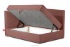 ROTI Boxspringbett 90 cm mit Rückenlehne aus rosa Kordstoff rosa - Foto 5