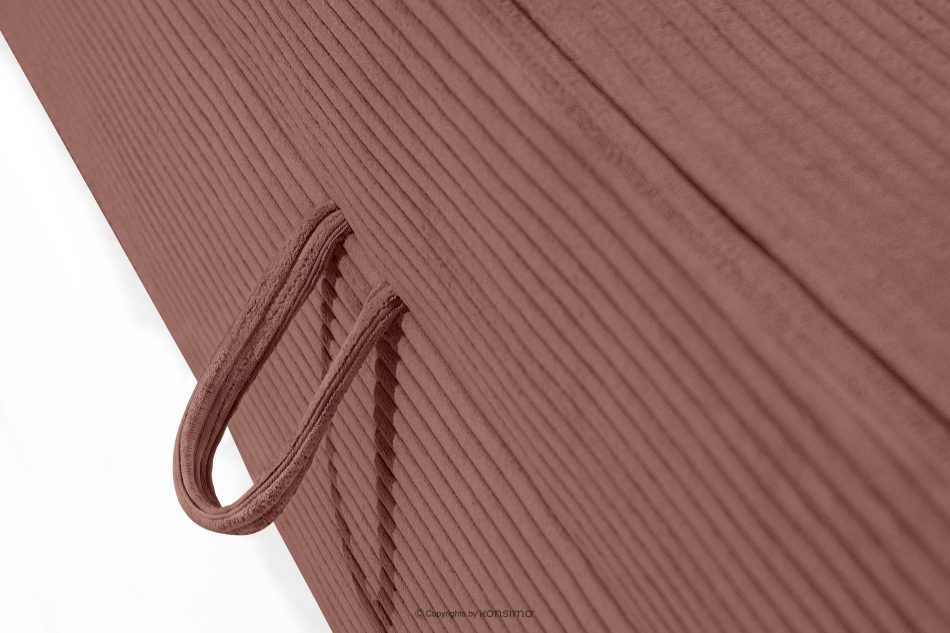 ROTI Boxspringbett 90 cm mit Rückenlehne aus rosa Kordstoff rosa - Foto 8