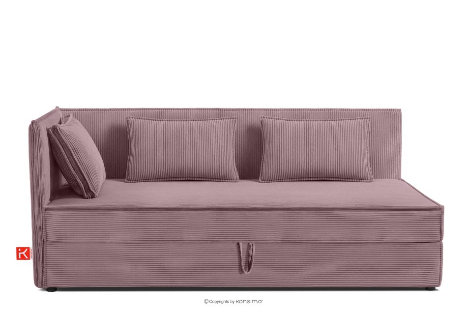 ROTI Boxspringbett 90 cm mit Rückenlehne aus hellviolettem Kordstoff hellviolett - Foto 0