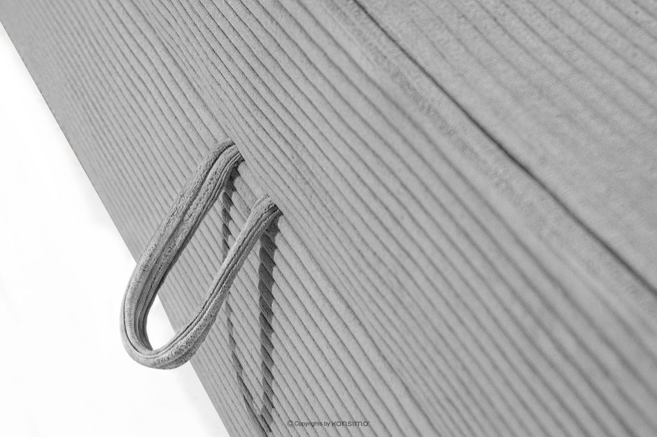 ROTI Boxspringbett 90 cm aus hellgrauem Kordstoff hellgrau - Foto 8