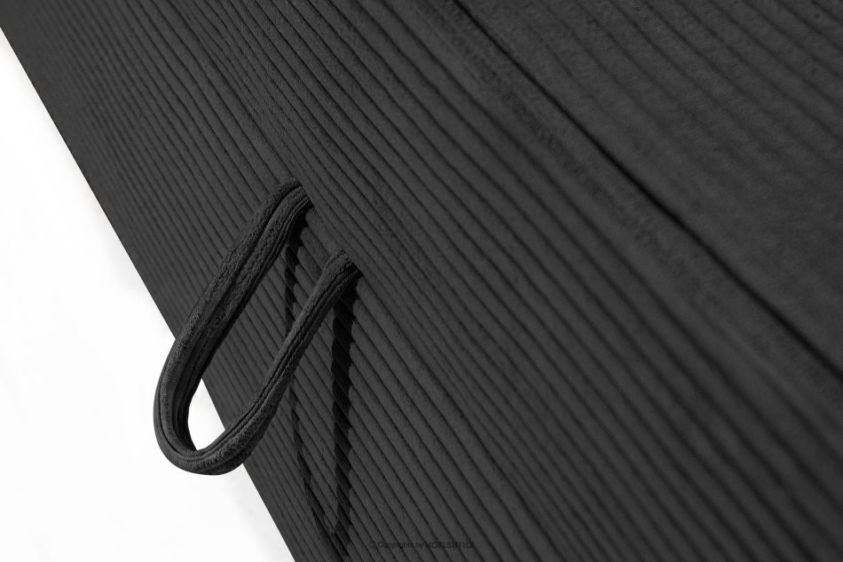 ROTI Boxspringbett 90 cm aus dunkelgrauem Kordstoff dunkelgrau - Foto 8