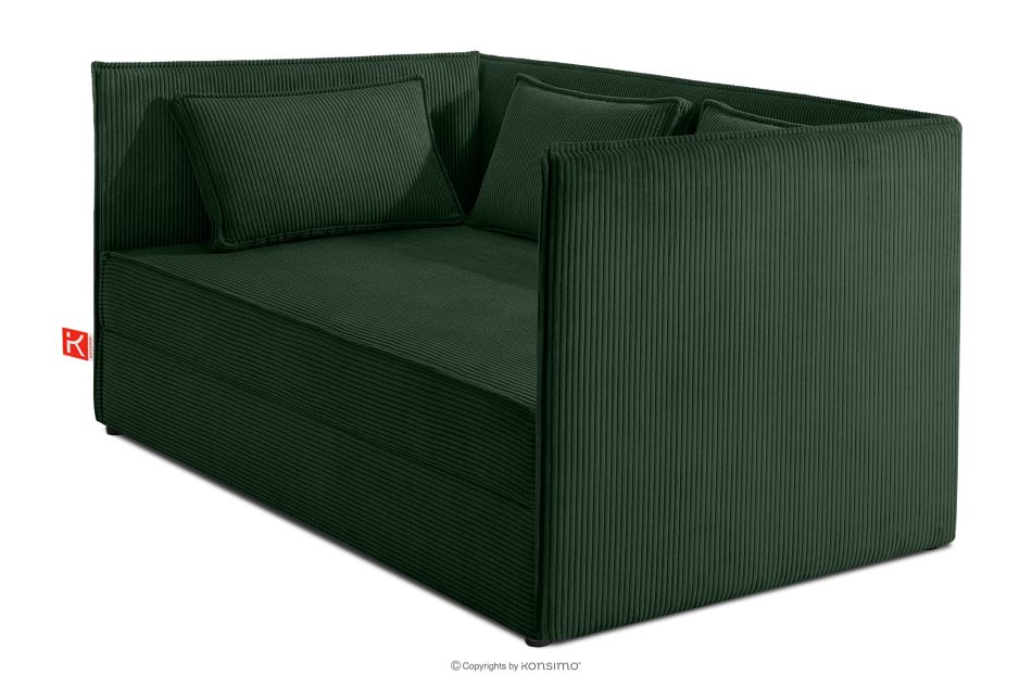 ROTI Boxspringbett für Jugendliche im Sofa-Stil aus Kordstoff 90 cm dunkelgrün dunkelgrün - Foto 2