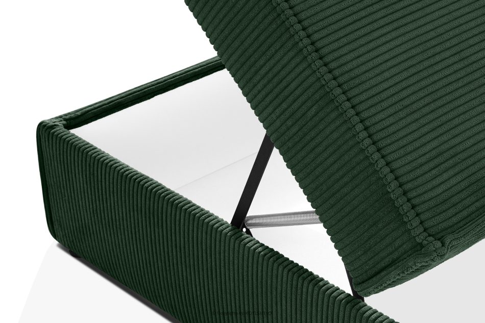 ROTI Boxspringbett für Jugendliche im Sofa-Stil aus Kordstoff 90 cm dunkelgrün dunkelgrün - Foto 11