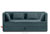 ROTI Boxspringbett für Jugendliche im Sofa-Stil aus Kordstoff 90 cm blau blau - Foto 1