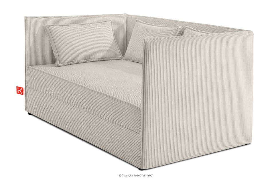 ROTI Boxspringbett für Jugendliche im Sofa-Stil aus Kordstoff 90 cm cremefarben cremefarben - Foto 2