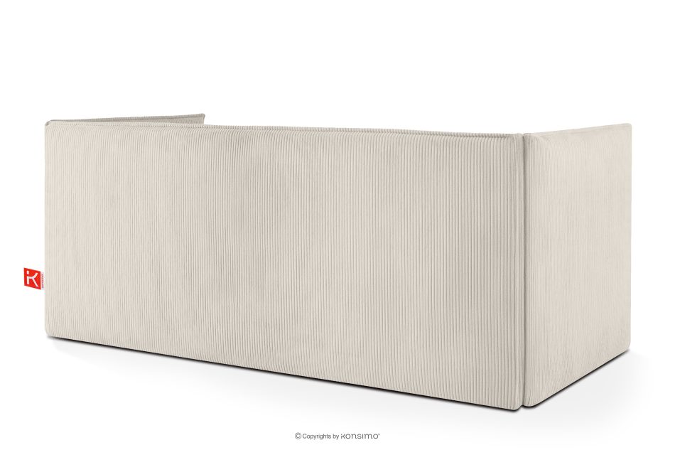 ROTI Boxspringbett für Jugendliche im Sofa-Stil aus Kordstoff 90 cm cremefarben cremefarben - Foto 3