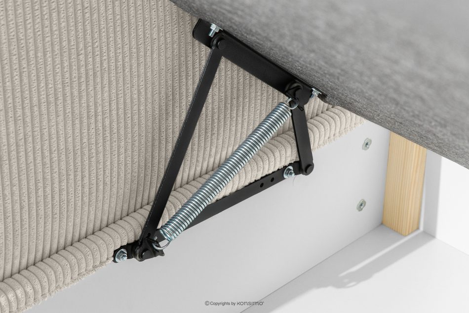 ROTI Boxspringbett für Jugendliche im Sofa-Stil aus Kordstoff 90 cm cremefarben cremefarben - Foto 6