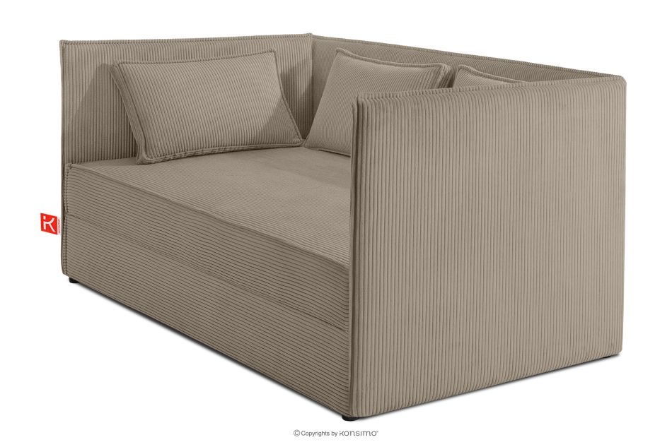ROTI Boxspringbett für Jugendliche im Sofa-Stil aus Kordstoff 90 cm beige beige - Foto 2