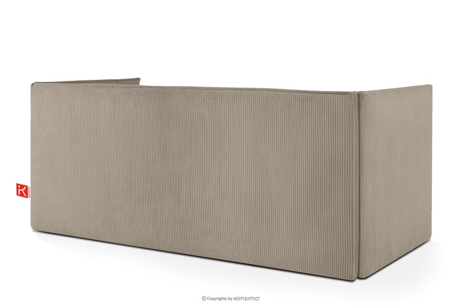 ROTI Boxspringbett für Jugendliche im Sofa-Stil aus Kordstoff 90 cm beige beige - Foto 3