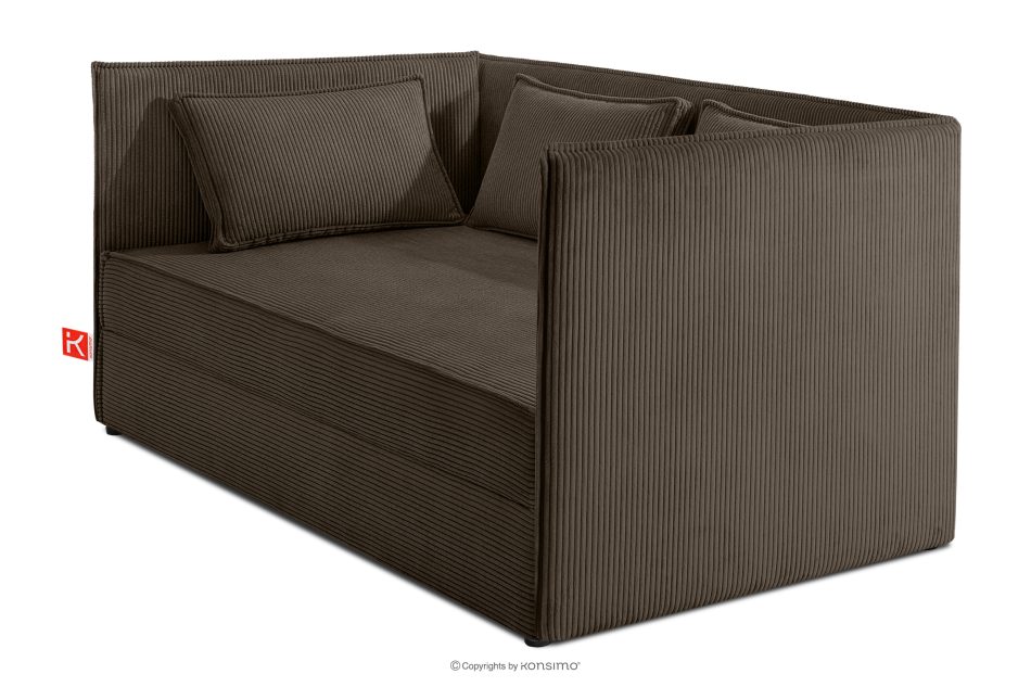 ROTI Boxspringbett für Jugendliche im Sofa-Stil aus Kordstoff 90 cm braun braun - Foto 2