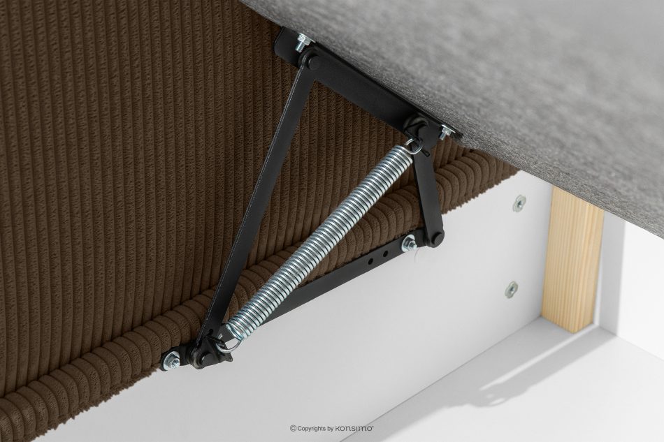 ROTI Boxspringbett mit Sofalehne aus Kordstoff 90 cm dunkelbraun dunkelbraun - Foto 6