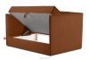 ROTI Boxspringbett mit Sofalehne aus Kordstoff 90 cm rot rotbraun - Foto 5