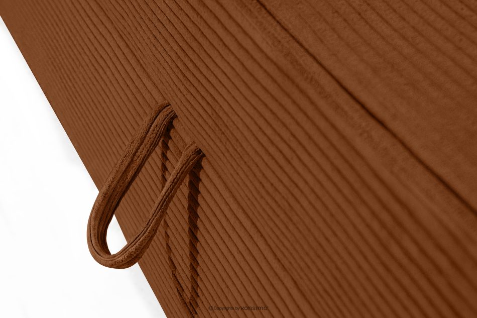 ROTI Boxspringbett mit Sofalehne aus Kordstoff 90 cm rot rotbraun - Foto 8