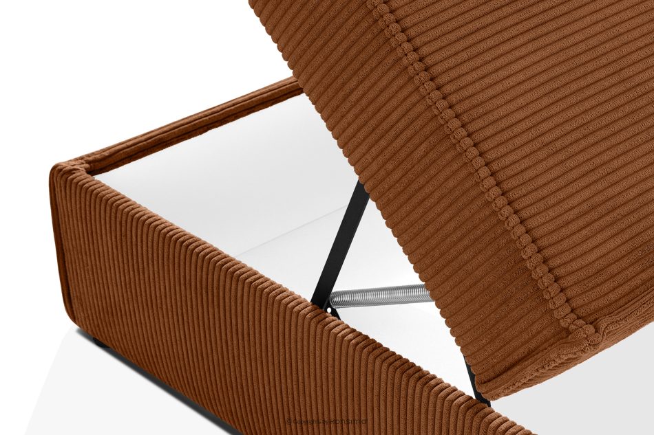 ROTI Boxspringbett mit Sofalehne aus Kordstoff 90 cm rot rotbraun - Foto 11