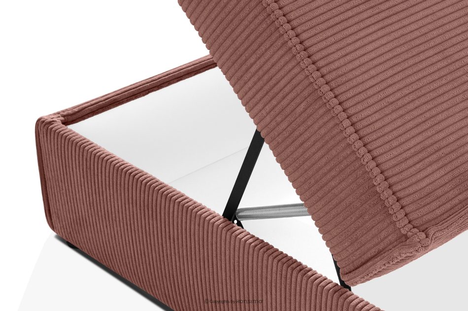 ROTI Boxspringbett mit Sofalehne aus Kordstoff 90 cm rosa rosa - Foto 11