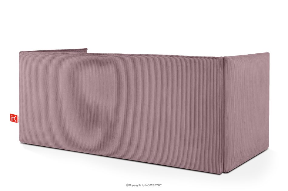 ROTI Boxspringbett mit Sofalehne aus Kordstoff 90 cm hellviolett hellviolett - Foto 3