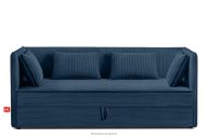 Boxspringbett mit Sofalehne aus Kordstoff 90 cm marineblau
