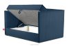 ROTI Boxspringbett mit Sofalehne aus Kordstoff 90 cm marineblau marineblau - Foto 5
