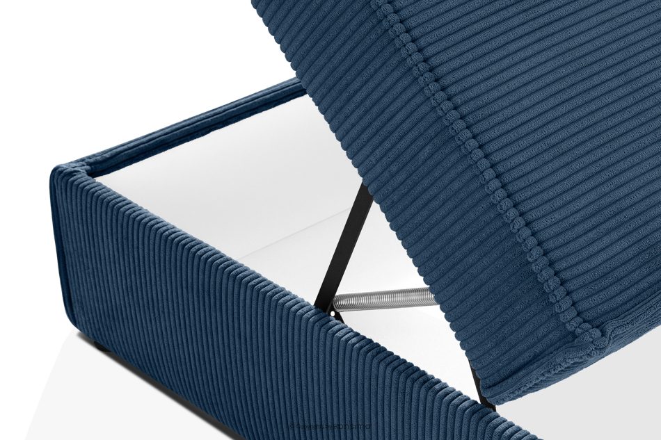 ROTI Boxspringbett mit Sofalehne aus Kordstoff 90 cm marineblau marineblau - Foto 11