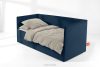 ROTI Boxspringbett mit Sofalehne aus Kordstoff 90 cm marineblau marineblau - Foto 2