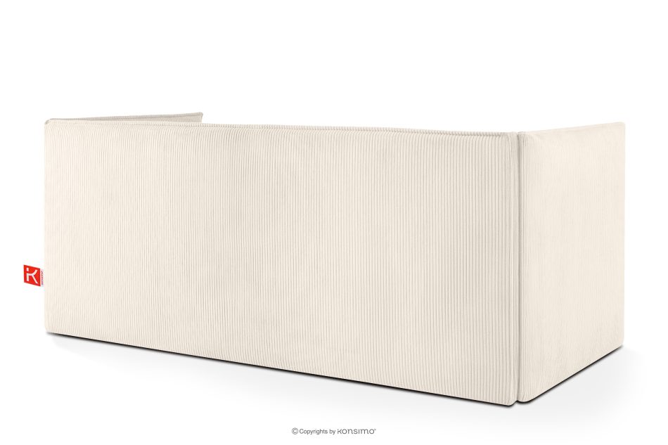 ROTI Boxspringbett mit Sofalehne aus Kordstoff 90 cm ecru ecru - Foto 3